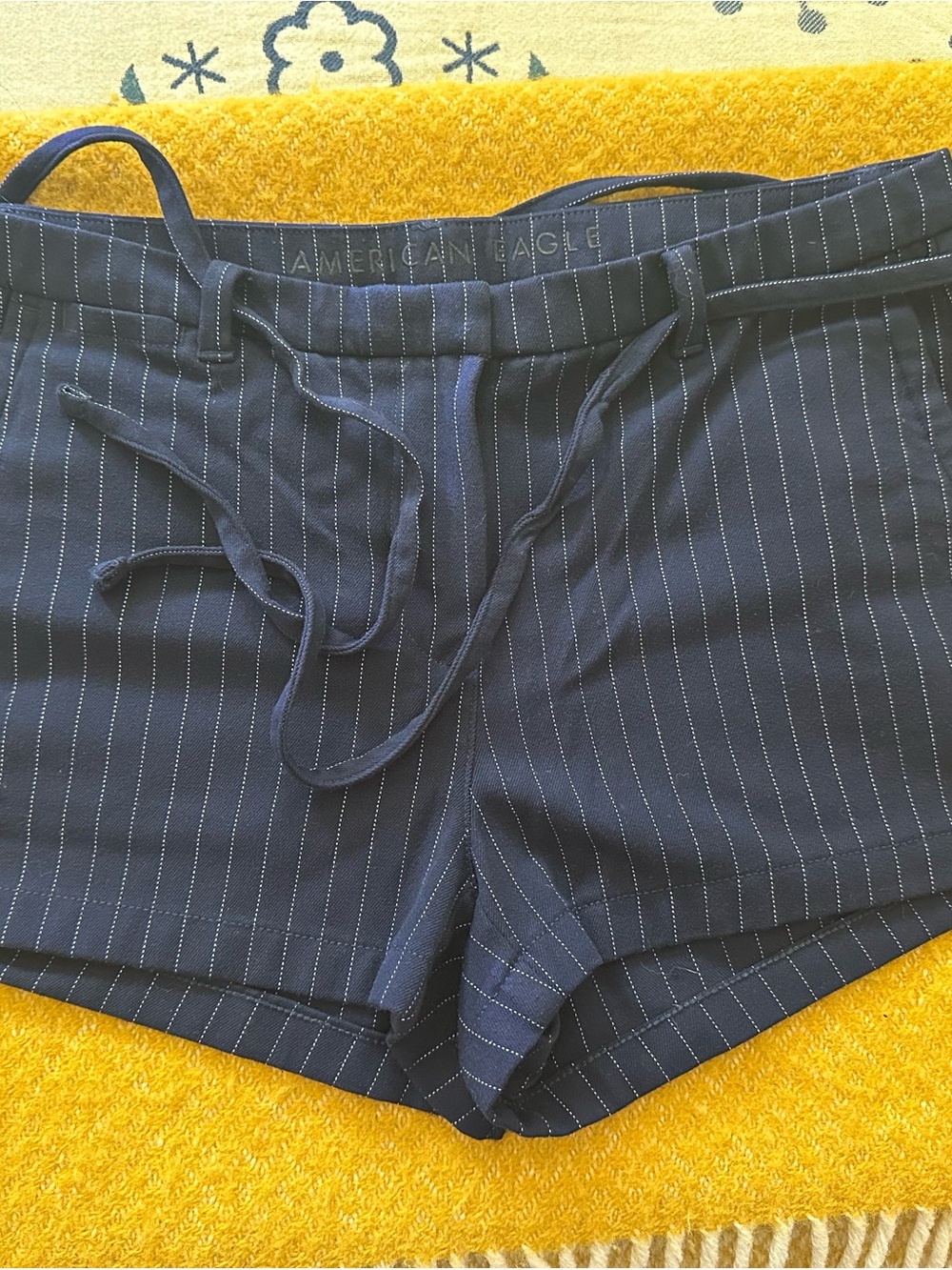 American Eagle stretch low rise mini trouser shorts with tie